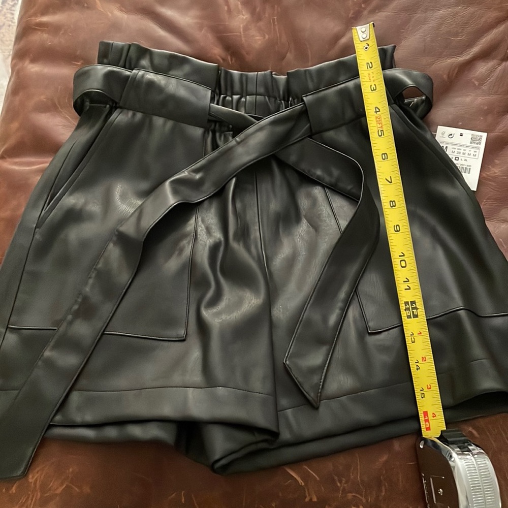 Zara faux leather shorts! Totally on trend for fall! Pair w/ tights & boots!!